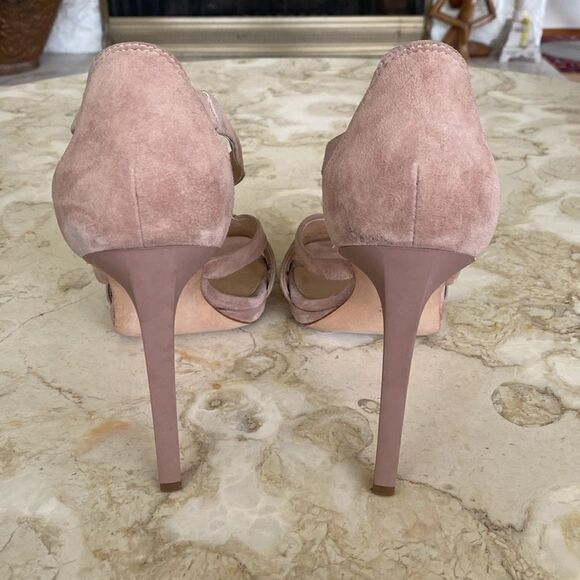 DIANE VON FURSTENBERG Suede Leather Slingback Stiletto Heels Strappy Sandals - Picture 6 of 11